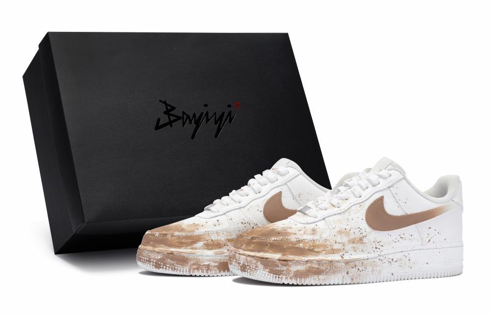 Nike Air Force 1 Skateboard Shoes Men Low-Top Brown/White