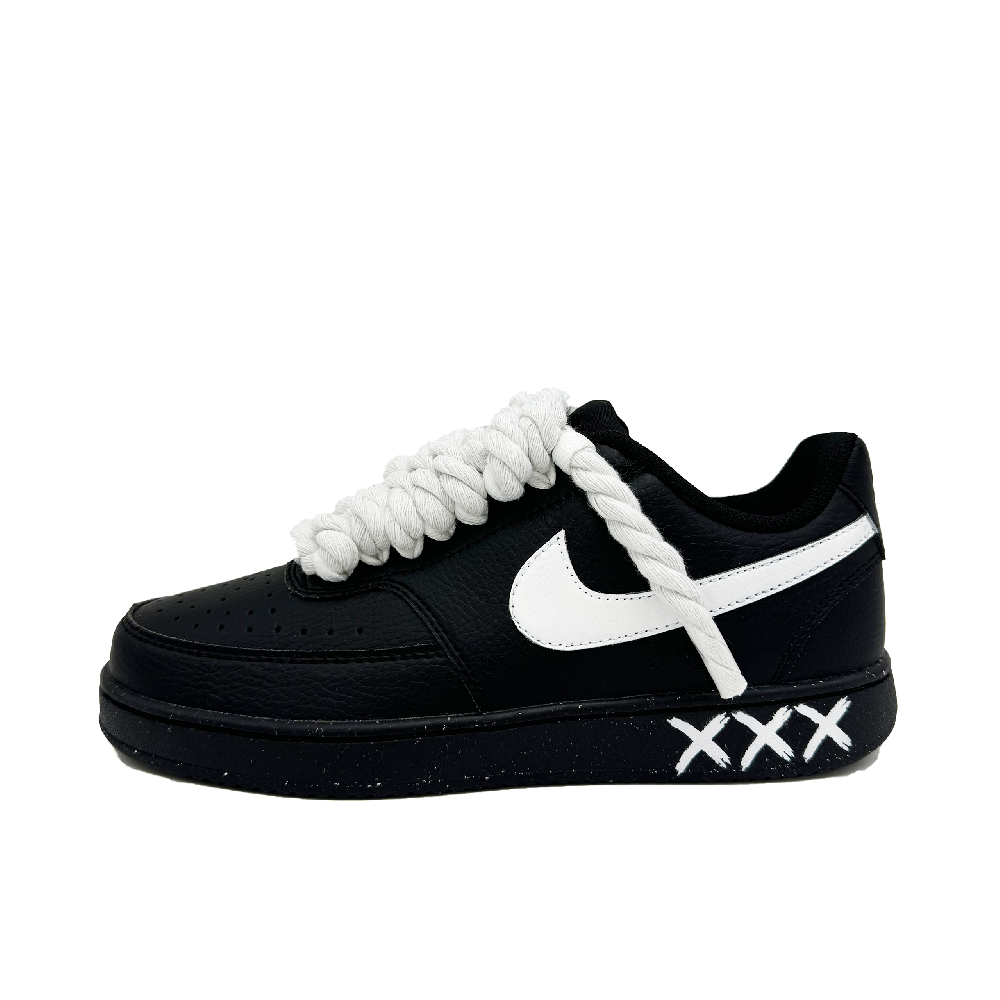 Nike Court Vision Low Anti-Slip Wear-Resistant Low-Top Skateboard Shoes Unisex Black White