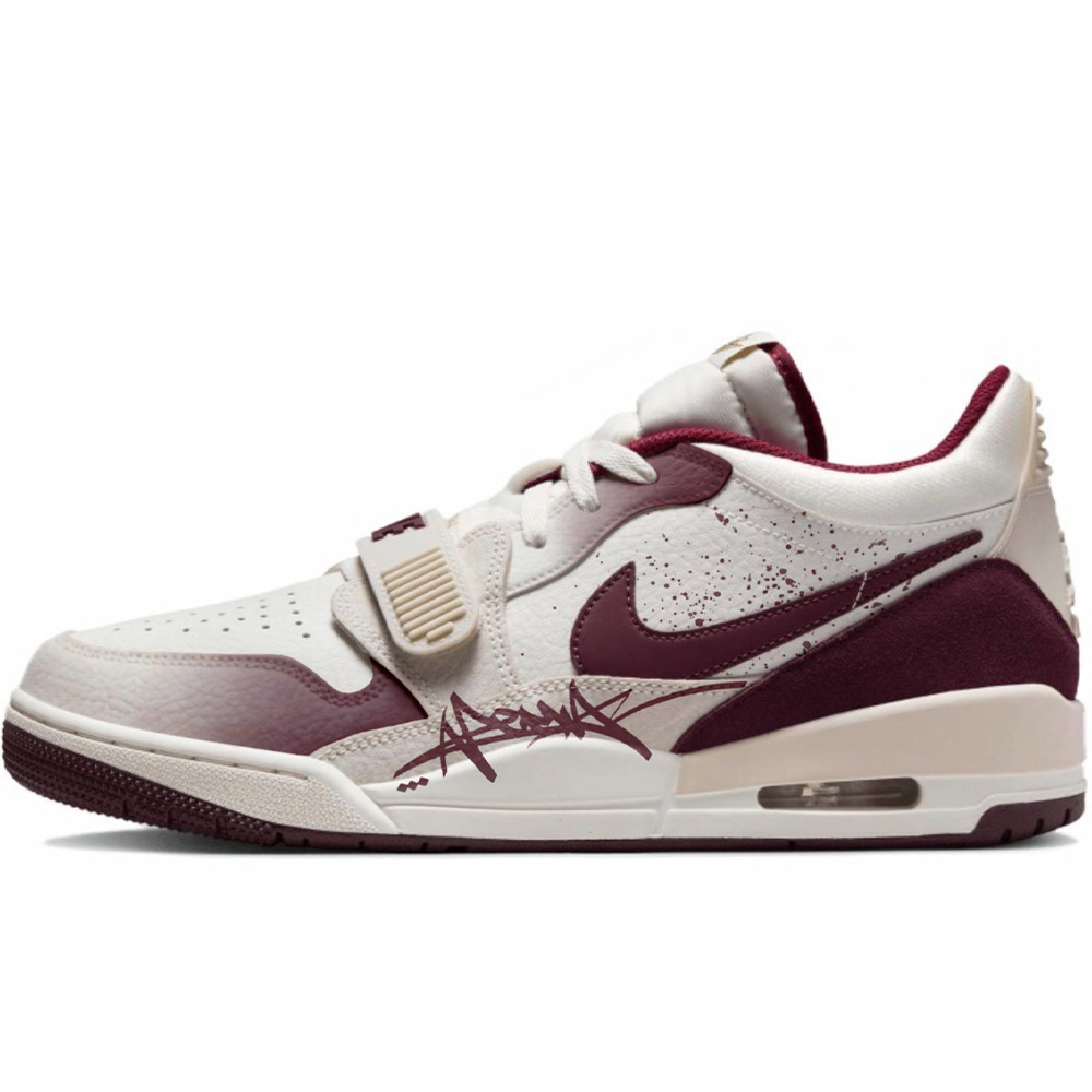 Jordan Legacy 312 Abrasion Resistant Low top Vintage Basketball Shoes Men's White Red