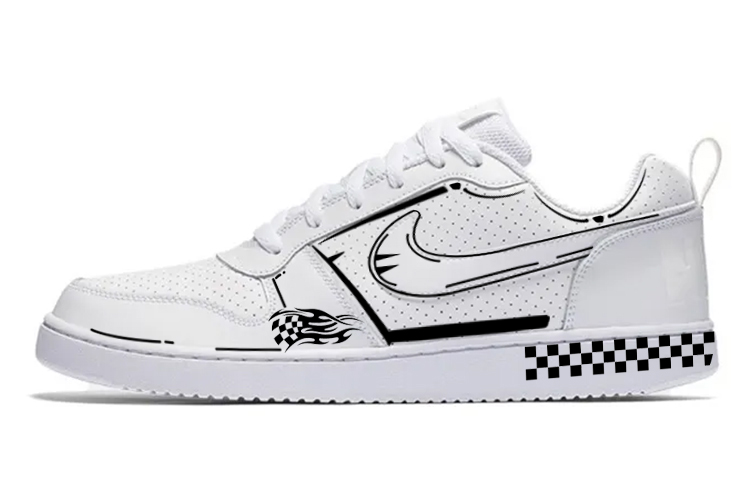 Nike Court Borough Low Anti-Slip And Wear-Resistant Breathable Low-Top Skateboard Shoes Men's White Black