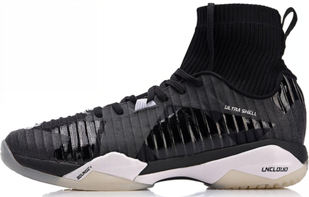 LiNing Frontier Shadow Pro Lightweight Slip-Resistant Cushioning High-Top Badminton Shoes Unisex Standard Black