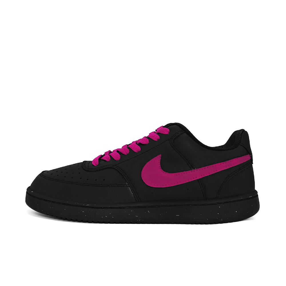 Nike Court Vision Anti-Slip And Wear-Resistant Lightweight Low-Top Skateboard Shoes Unisex Black Magenta