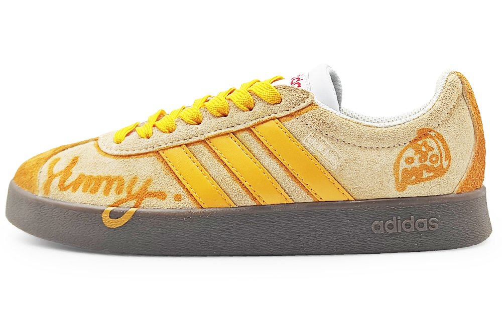 Adidas Neo VL Court 2.0 Lifestyle Cushioning, Wear Resistant Low Top Skateboard Shoes Unisex Beige Orange