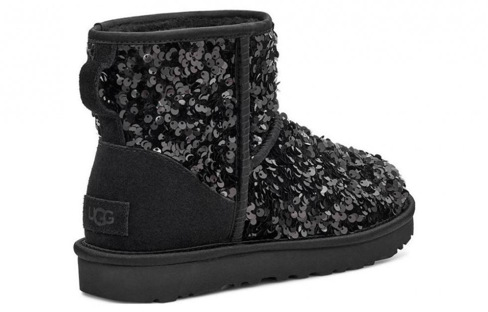 UGG Classic Mini Chunky Sequin Boot Black Women's