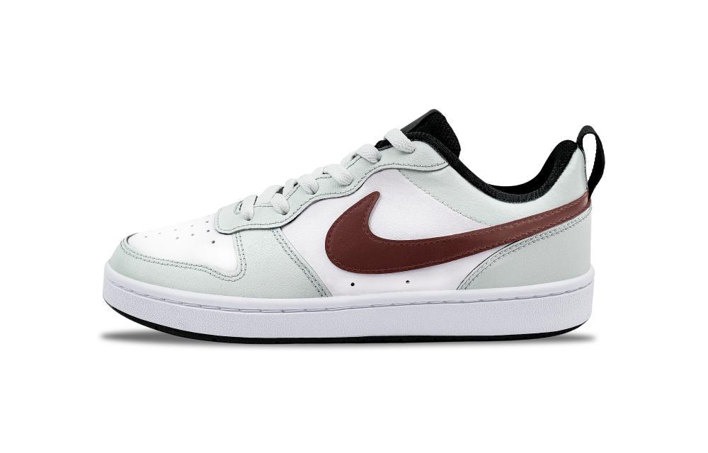 Nike Court Borough 2 Slip-Resistant Balance Low-Top Skateboard Shoes GS Asphalt White Gray