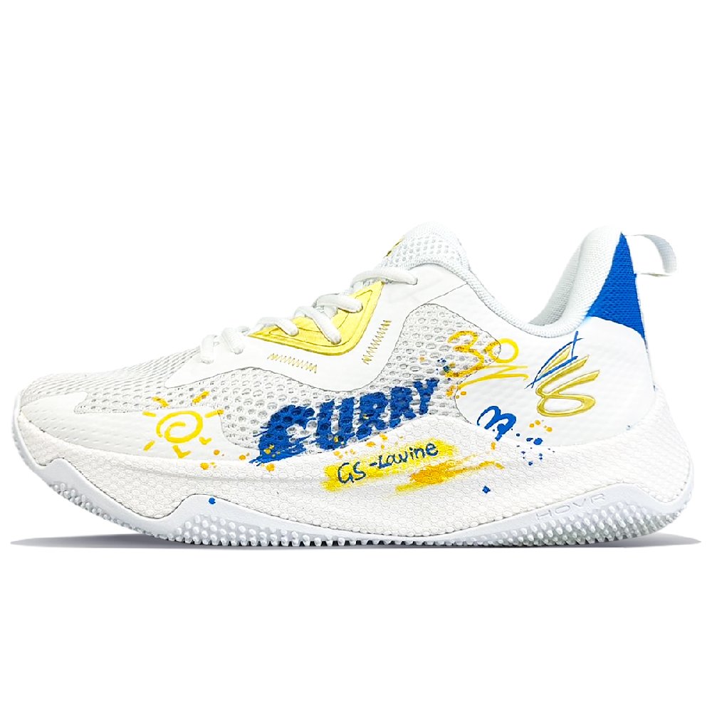 Under Armour Curry Splash 3 Slip Resistant Low Top Basketball Shoes Men's White Yellow