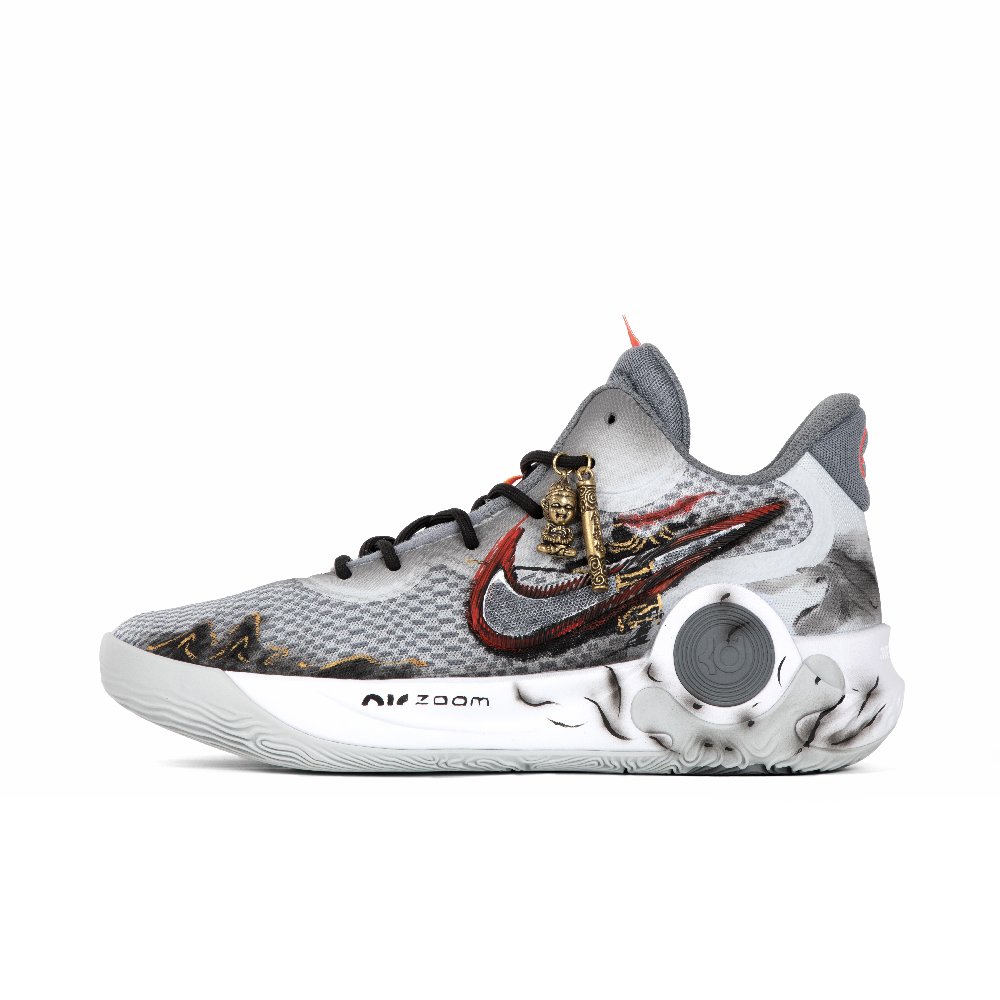 Nike KD Trey 5 IX Cushioning Wear-Resistant Mid-Top Basketball Shoes Unisex Black Gray