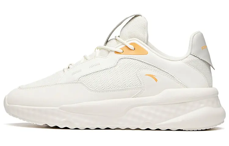Anta Shock Absorbers Slip Resistant Abrasion Resistant Breathable Low top Casual Shoes Men's Orange White