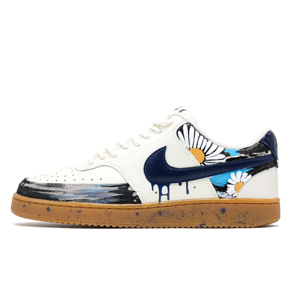 Nike Court Vision Low Top Skateboard Shoes Men's Ecru