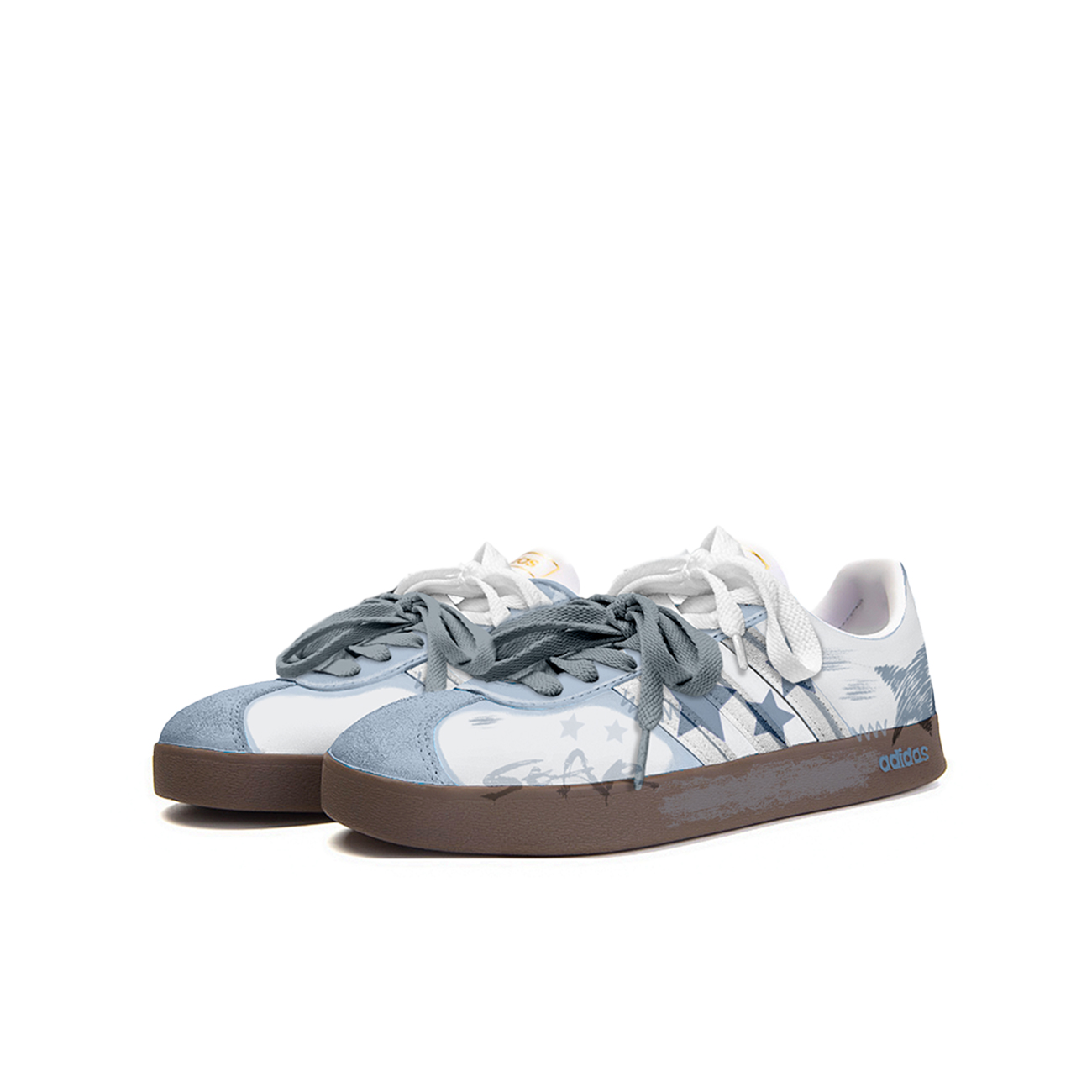 Adidas Neo VL Court 2.0 Goku World, Starry Night Shock Absorbers Low Top Skateboard Shoes Unisex Blue Brown купить в интернет-магазине Yoocart с быстрой доставкой по России.