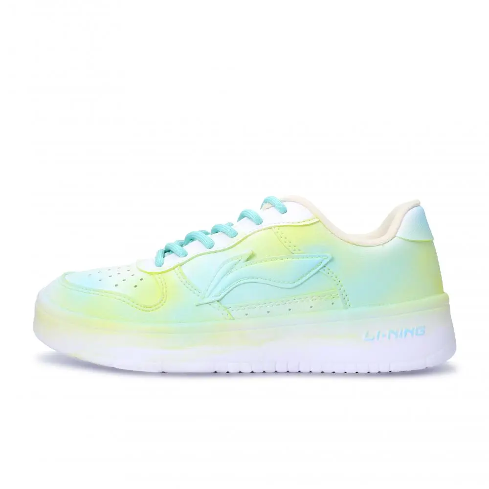 LiNing Pontoon Boats Abrasion Resistant, Lightweight, And Breathable Low top Skateboard Shoes Unisex Yellow Cyan White