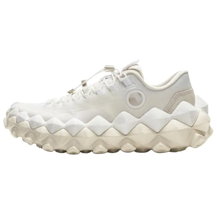 LiNing Cushioning Lightweight Rebound Low Top Casual Shoes Unisex Standard Ecru