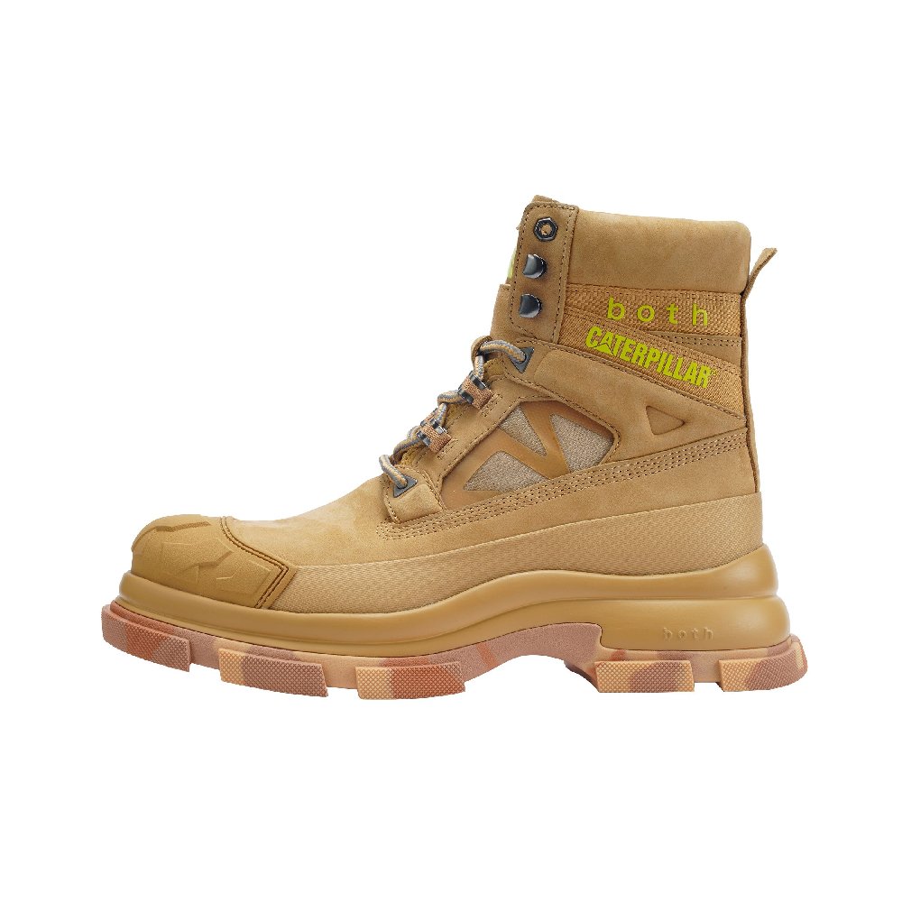 Both x CAT Slip-Resistant Crew Outdoor Boots Men's Yellow