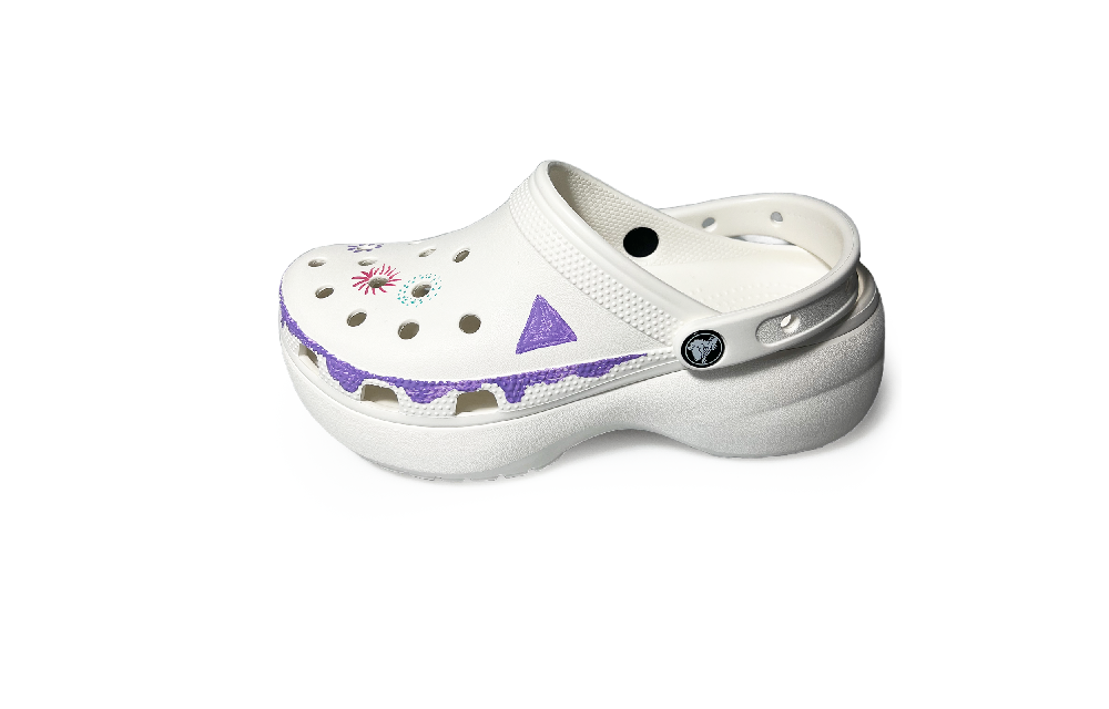 Crocs Classic Platform Clog Smoke Flower Wave Clogs Women's
