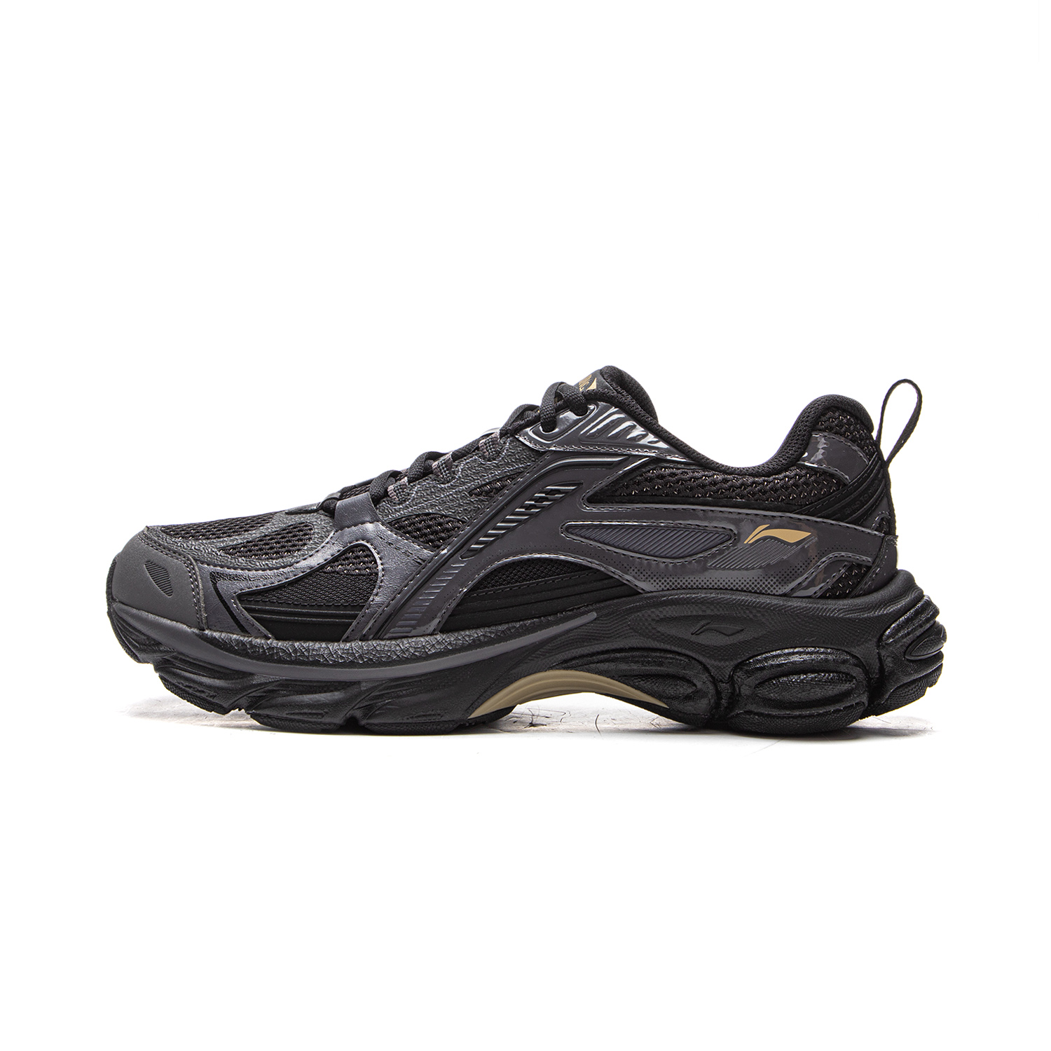 LiNing Boom Support Cushioning, Slip Resistant, Abrasion Resistant, Rebound Low top Running Shoes Men's Black Gray
