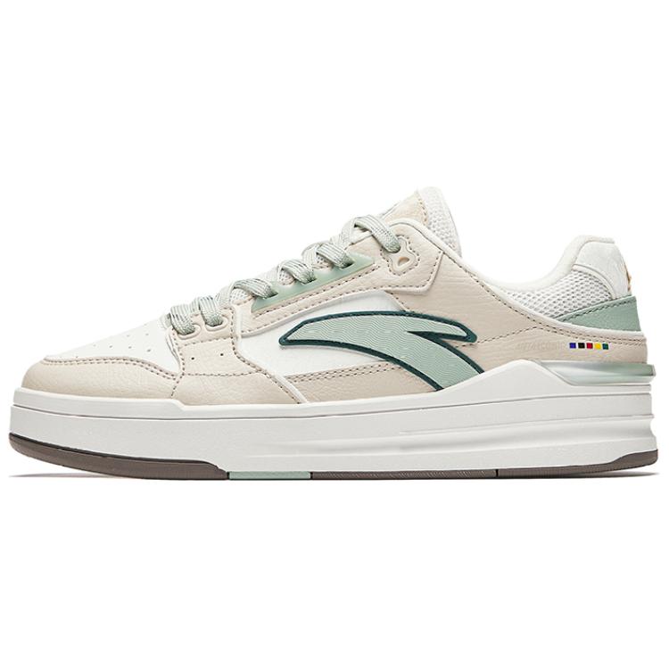 Anta Street Naughty Lite Wear-Resistant Balance Low-Top Skateboard Shoes Women's White Beige Green