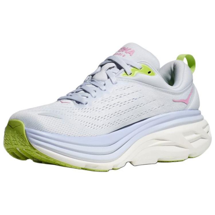 HOKA ONE ONE Bondi 8 Anti-Slip Wear-Resistant Low-Top Casual Running Shoes Women's Blue Pink