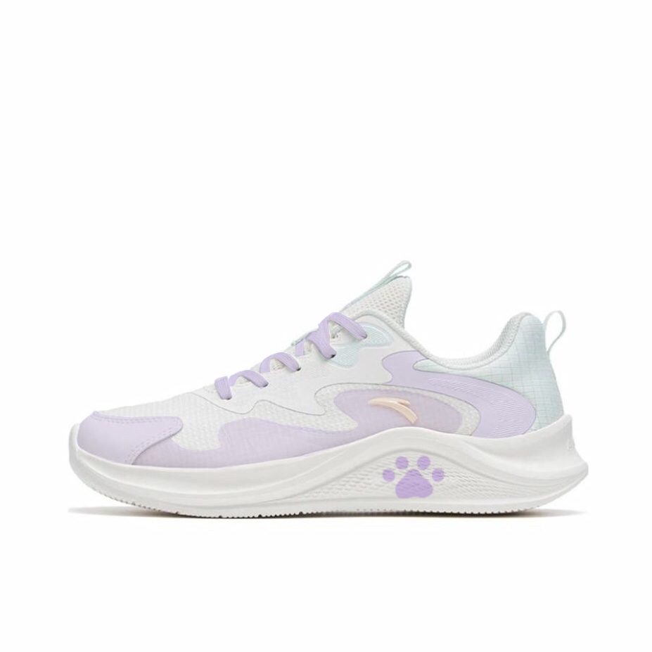 Anta Cushioning, Slip Resistant, And Abrasion Resistant Low Top Casual Running Shoes Women's Purple Green