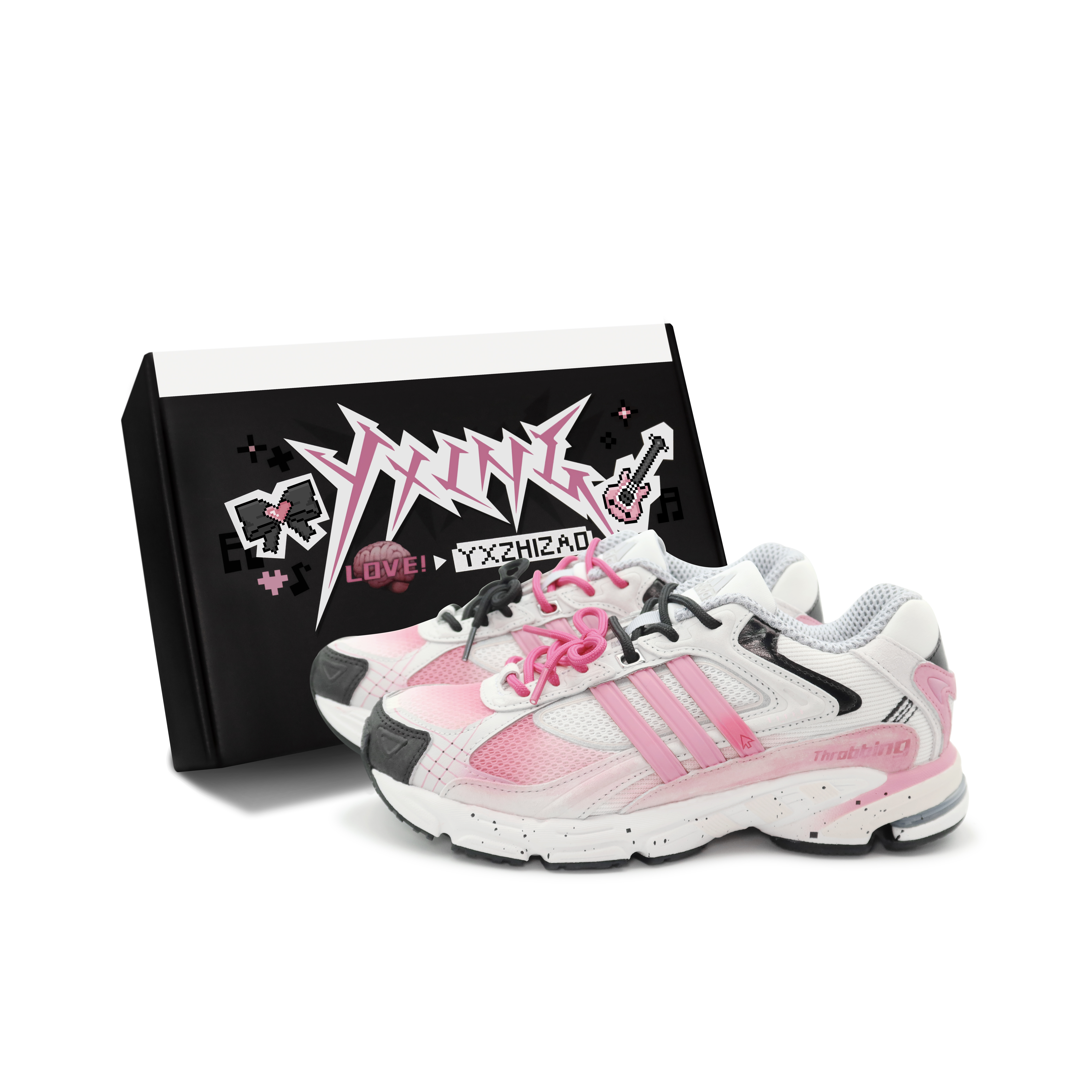 Adidas Originals Response Anti-Slip Wear-Resistant Low-Top Running Shoes Unisex Black Pink