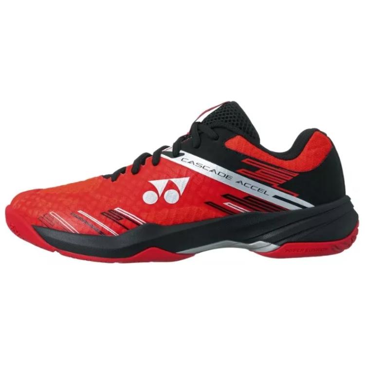 YONEX POWER CUSHION CASCADE ACCEL Anti-Slip Wear-Resistant Low-Top Badminton Shoes Unisex Red Black