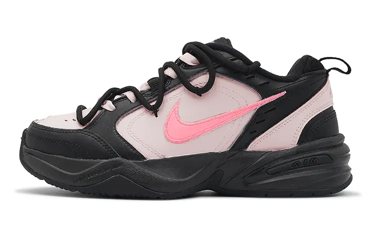 Nike Air Monarch 4 Non slip Lightweight Low top Chunky Sneakers Unisex Black Pink