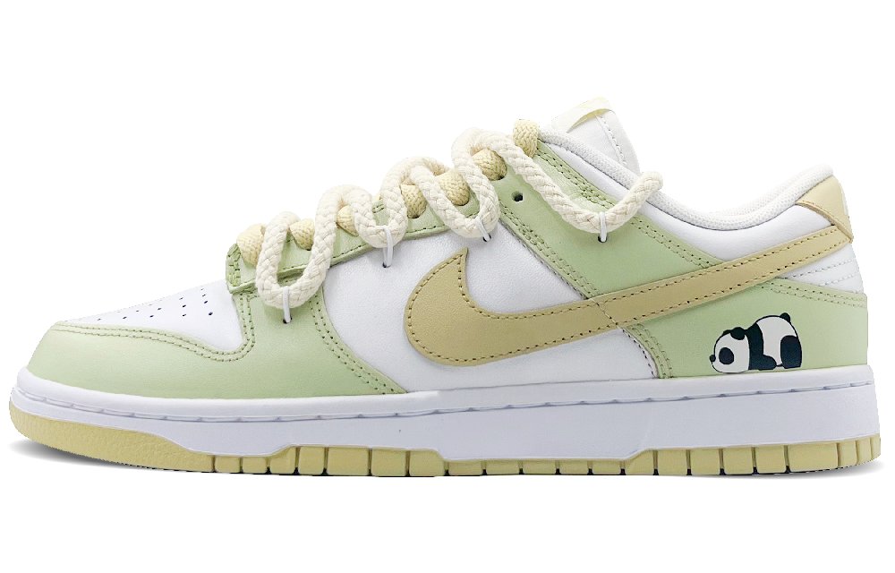 Nike Dunk Panda Bamboo Forest Slip-Resistant Cushioning Wear-Resistant Low-Top Skateboard Shoes Men's Yellow Green