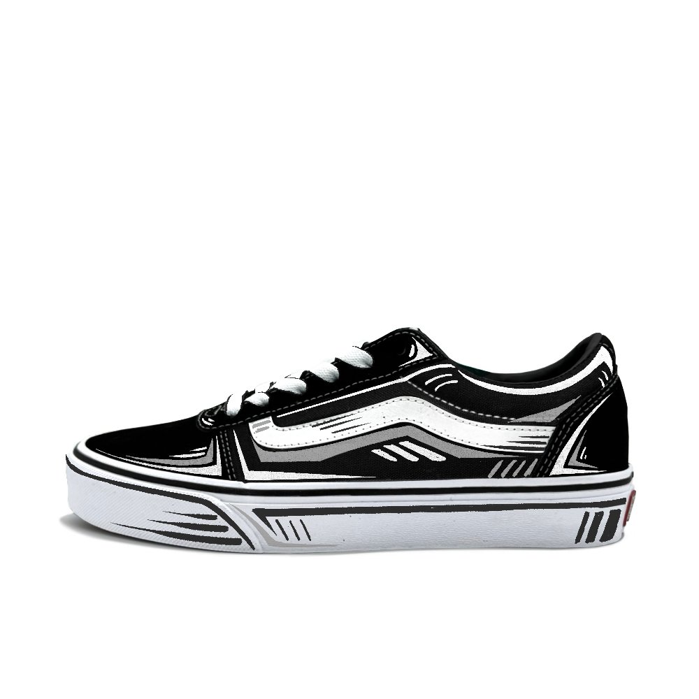 Vans Ward Abrasion Resistant Low Top Skateboard Shoes Men's Black