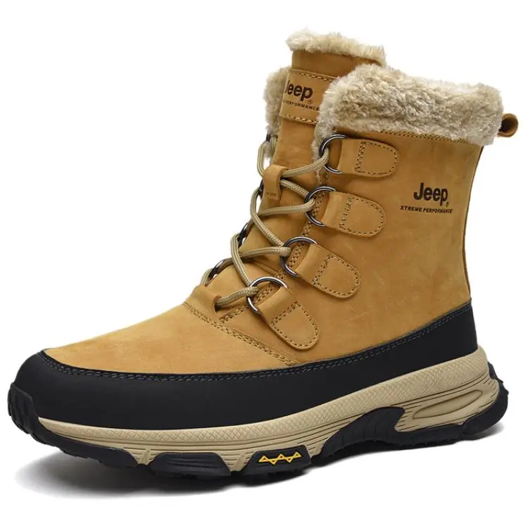 Jeep Durable Warm High-Top Hiking Shoes Men's Golden
