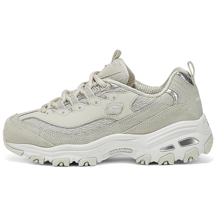 Skechers DLITES Low Top Chunky Sneakers Women's Gray Silver