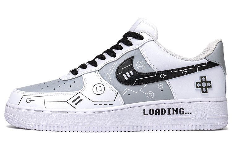 Nike Air Force 1 Air Force 1 Anti-Slip Wear-Resistant Low-Top Skateboard Shoes Men's Black White Gray