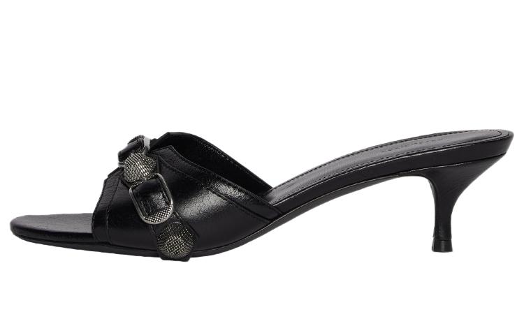 Balenciaga Cagole 50mm Sandals 'Black Arena Lambskin' Women's