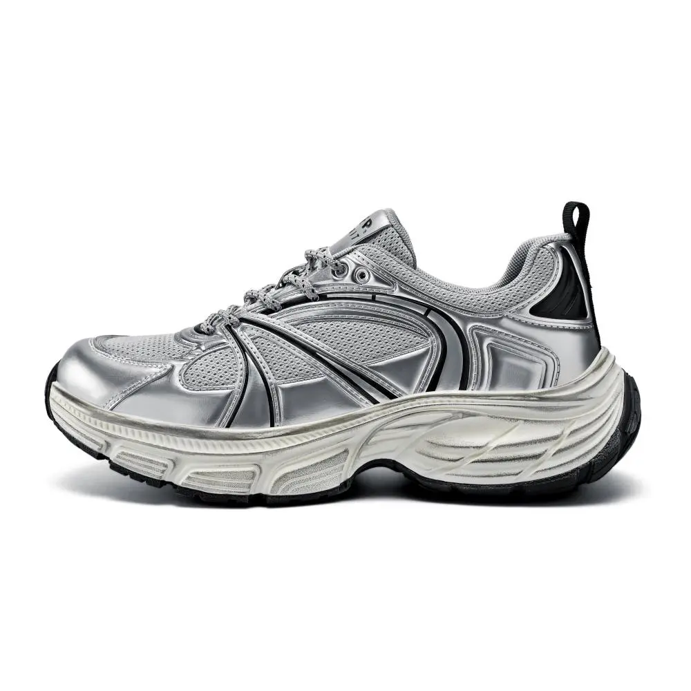 JEEP SPIRIT Low Top Chunky Sneakers Men's Bright Sand Silver