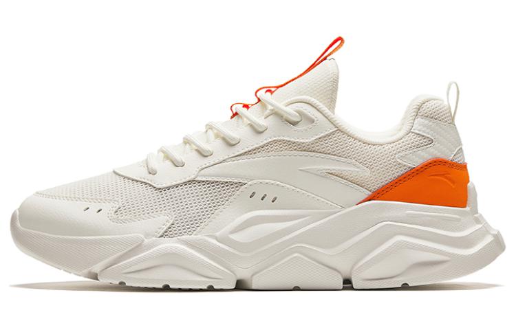 Anta Life Collection Cushioned Slip-Resistant Low-Top Casual Shoes Men's White Orange