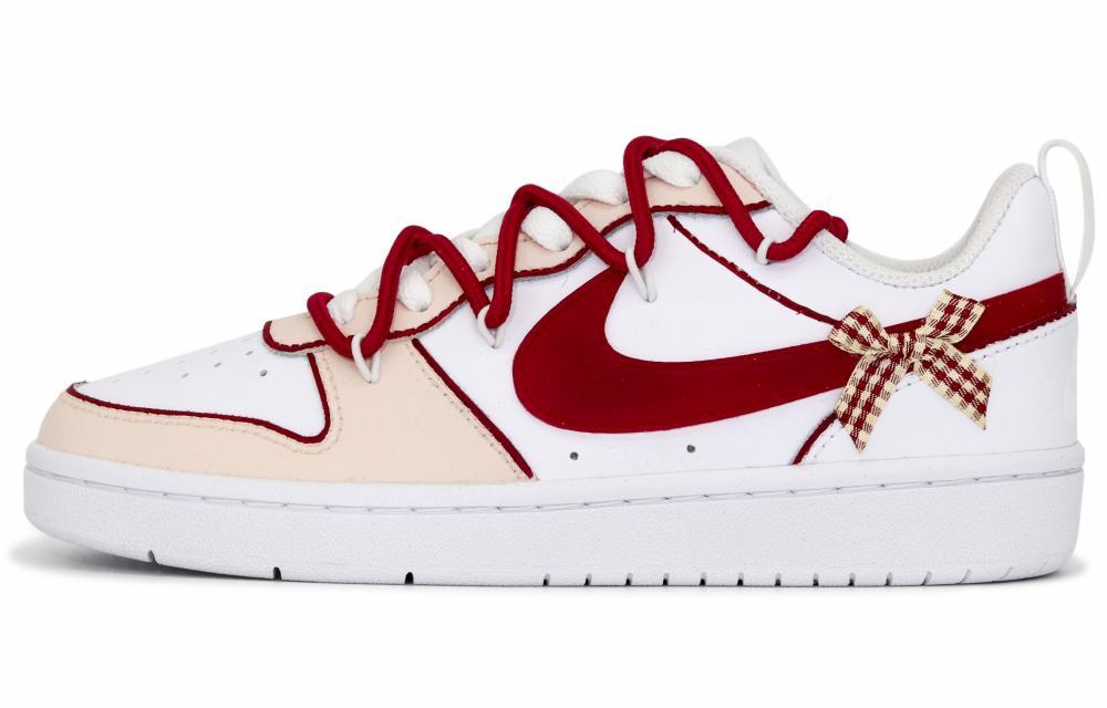 Nike Court Borough Skateboard Shoes Women's Low-Top Red/White