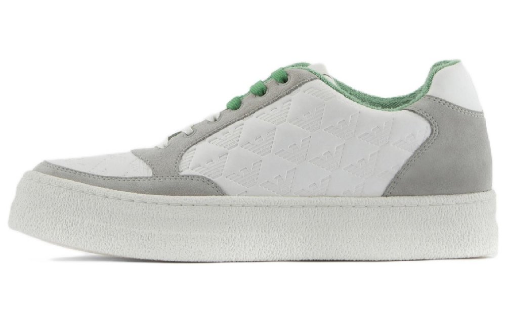 EMPORIO ARMANI Stylish Skateboarding Shoes Men's White Gray