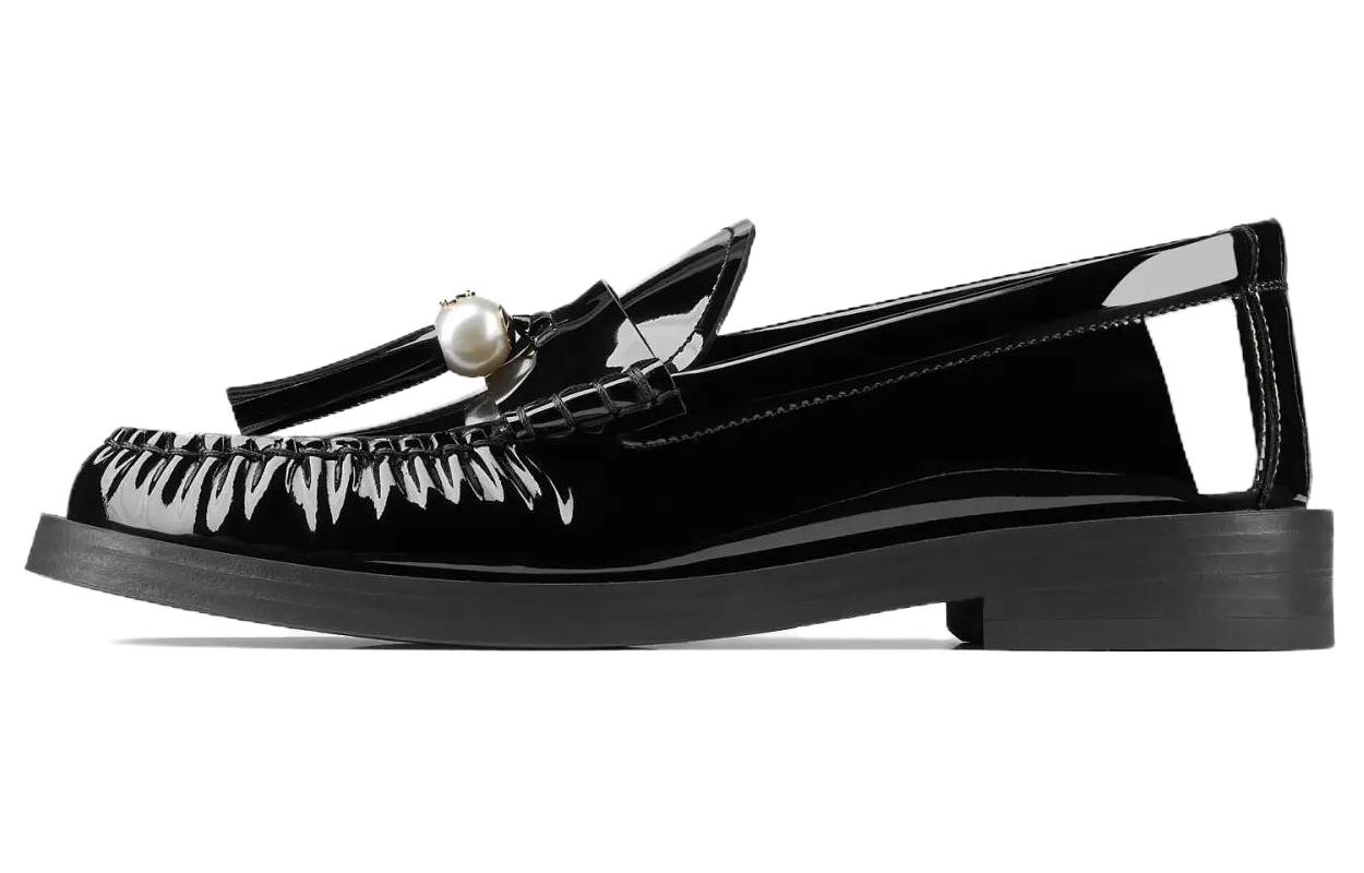 Jimmy Choo Addie Pearl-embellished Leather Loafers