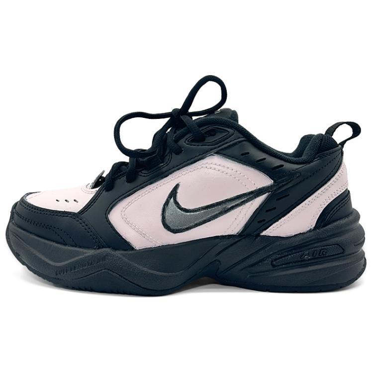 Nike Air Monarch 4 Anti Slip Wear Resistant Low Top Chunky Sneakers Unisex Black Pink