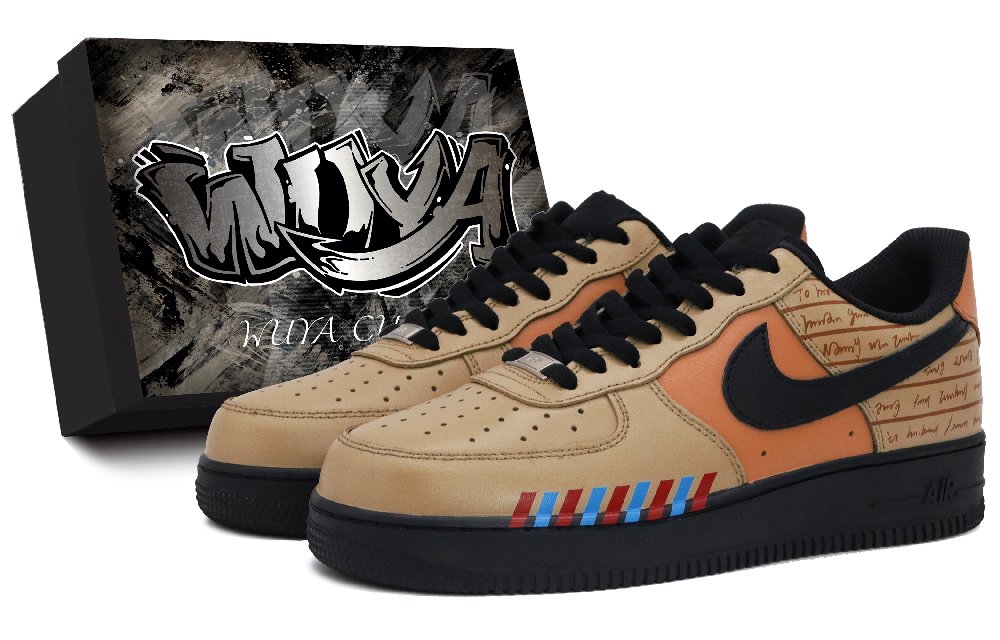 Nike Air Force 1 Low WUYA Low-Top Skateboard Shoes Men's Black Yellow
