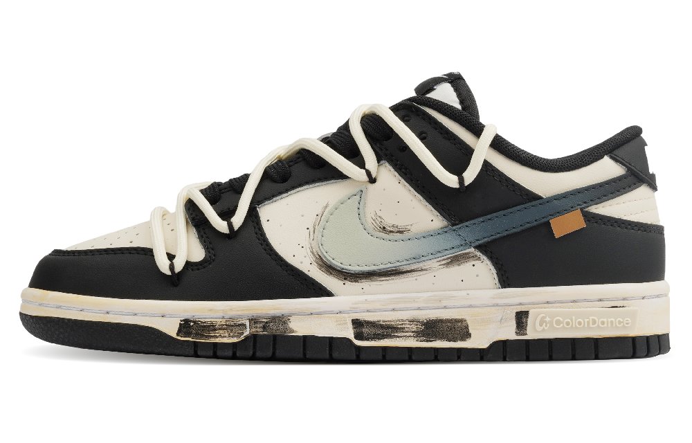 Nike Dunk Skateboard Shoes Unisex Low-Top Black/Beige/Green