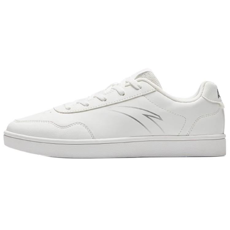 Anta Life Collection Waterproof, Lightweight, And Breathable Low top Skateboard Shoes Women's White Silver