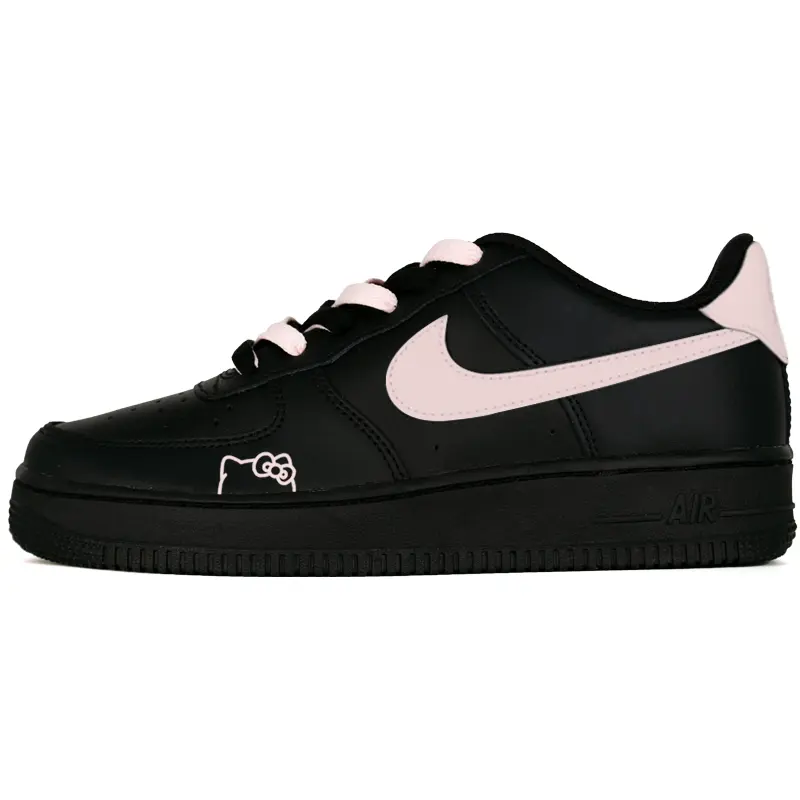 Nike Air Force 1 Air Force 1 Black Warrior Abrasion Resistant Low top Skateboard Shoes Unisex Black Pink