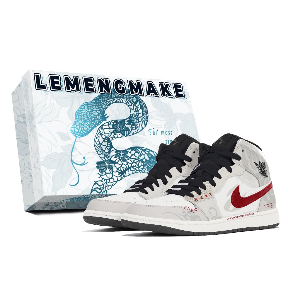 Jordan Air Jordan 1 Abrasion-Resistant Mid-Top Vintage Basketball Shoes Unisex White