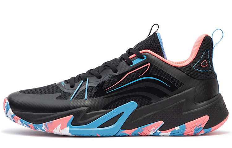 361° Shadow Resilience Anti-Slip And Wear-Resistant Breathable Low-Top Basketball Shoes Men's Black Blue
