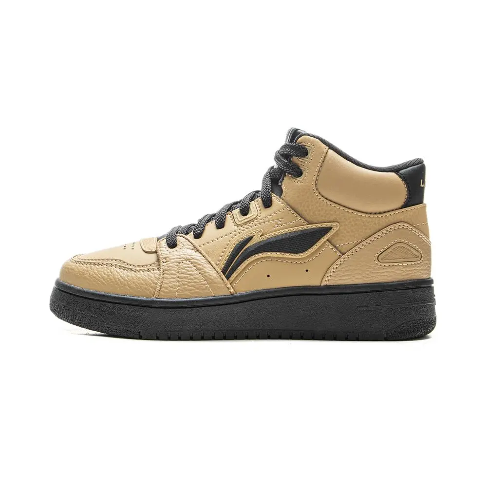 LiNing Tianji HI Abrasion Resistant Slip Resistant Mid top Skateboard Shoes Women's Brown Black