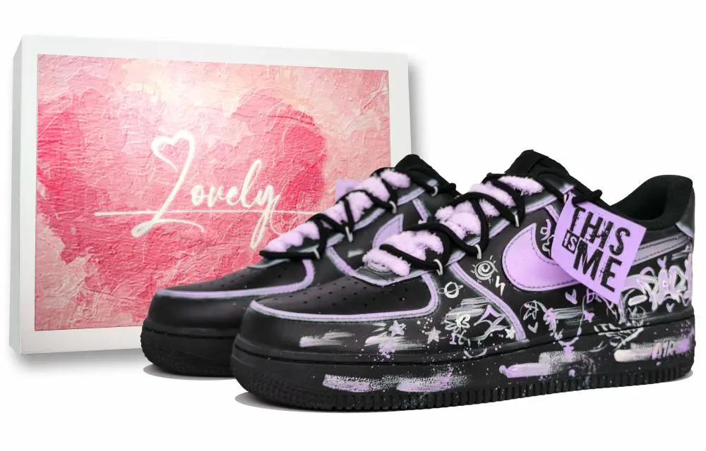 Nike Air Force 1 Abrasion Resistant Low top Skateboard Shoes Unisex Romantic Purple