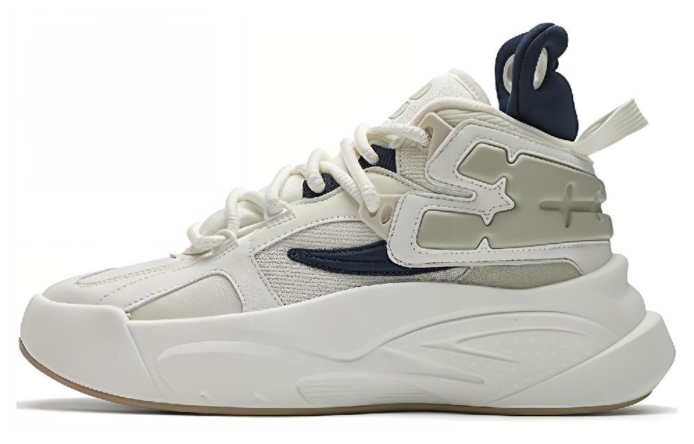 FILA FUSION THE MASH Cushioning Wear-Resistant Low-Top Vintage Basketball Shoes Men's White