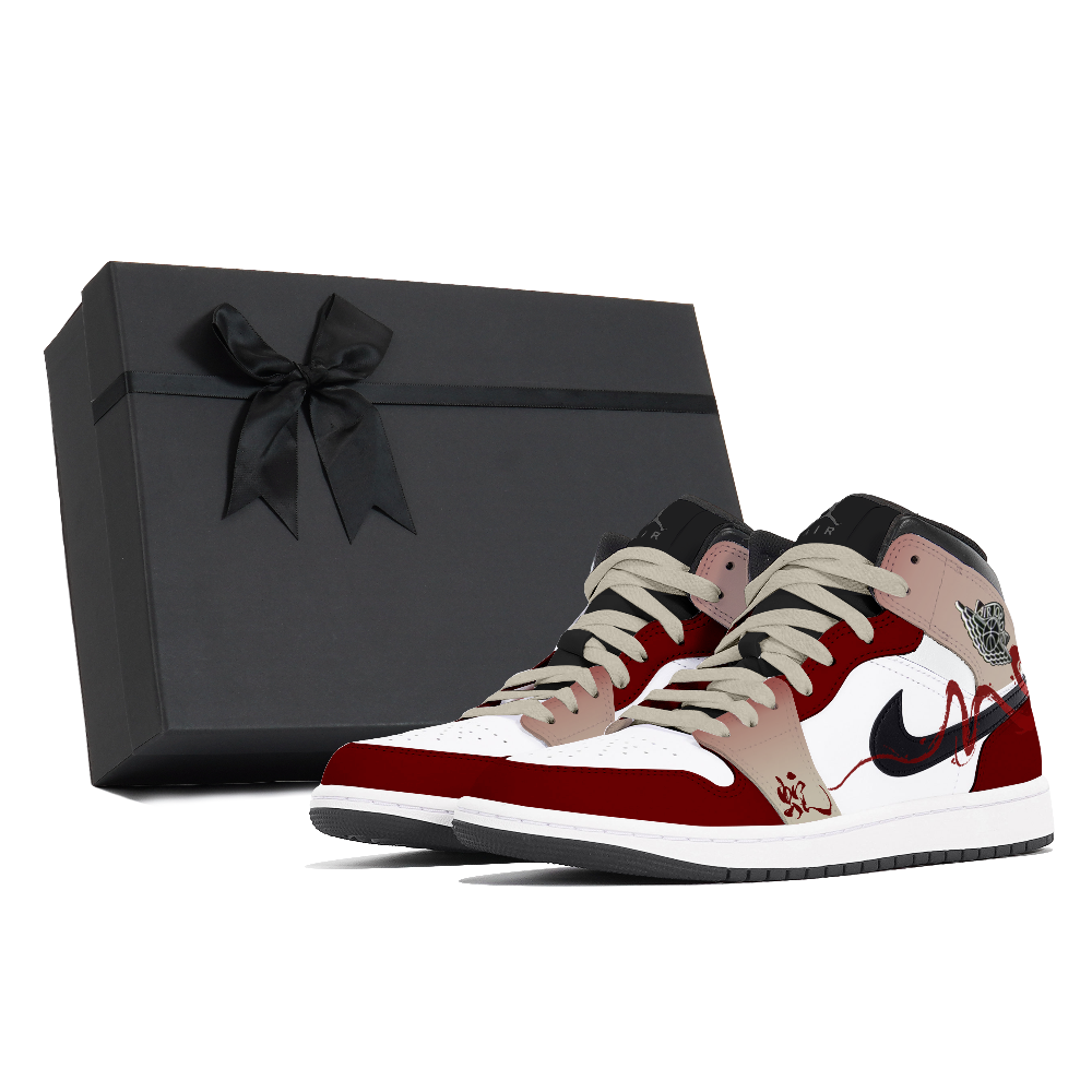 Jordan Air Jordan 1 Abrasion Resistant Cushioning Slip Resistant Mid Top Vintage Basketball Shoes Men's Red