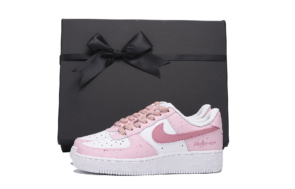 Nike Air Force 1 Anti Slip Wear Resistant Low Top Skateboard Shoes Women's Pink White