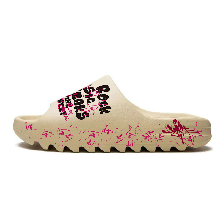 Adidas Originals Yeezy Slide Slip-Resistant Quick Dry Antibacterial Slide Slippers Unisex Beige Black Red