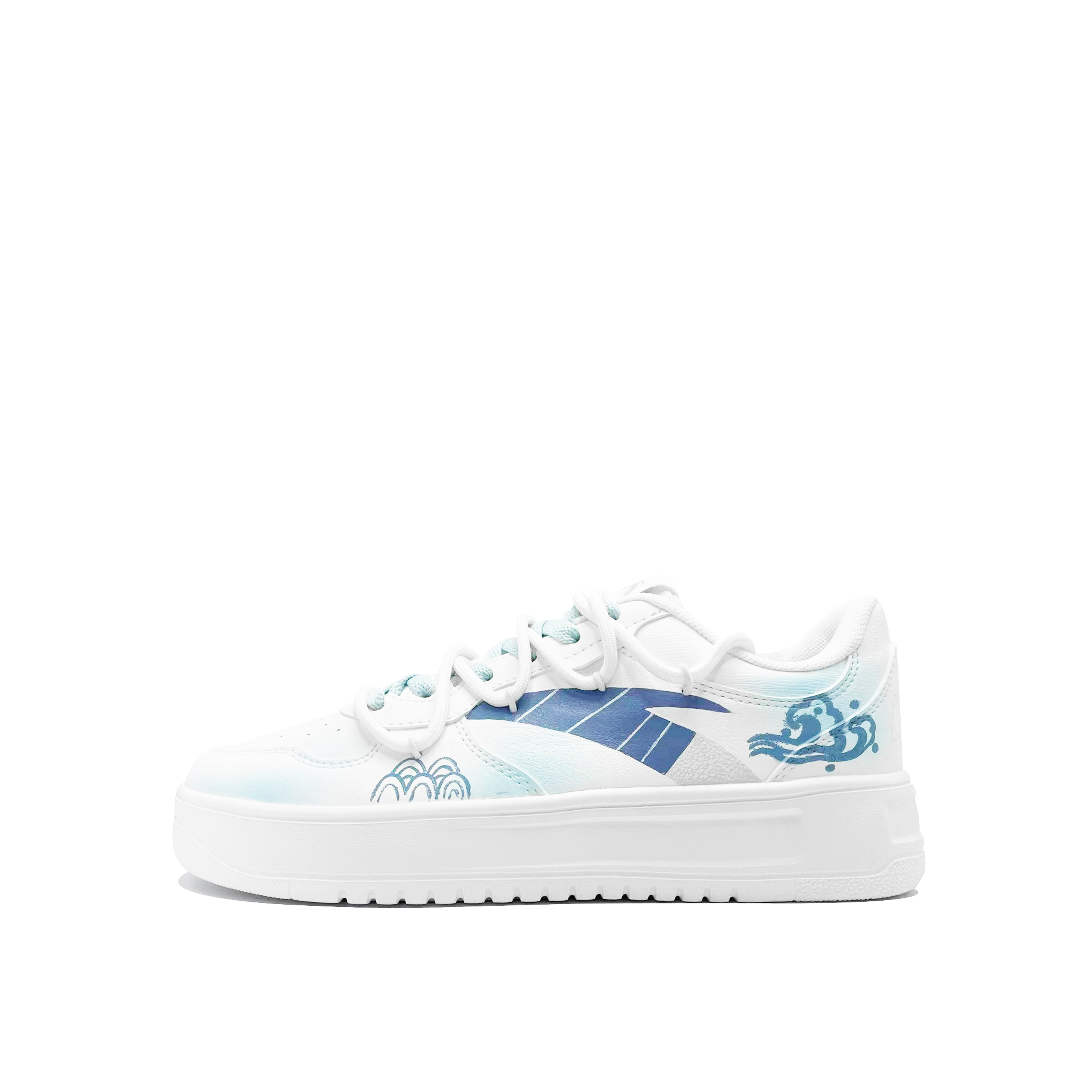 Anta Seaside Sunrise Abrasion Resistant Slip Resistant Low top Skateboard Shoes Women's Blue White